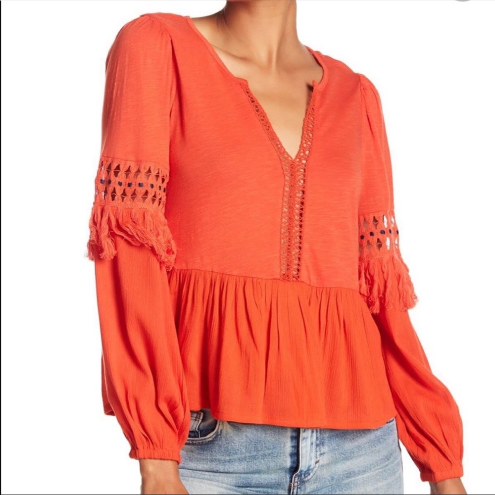 Boho Lucky Brand Top with Tassels
